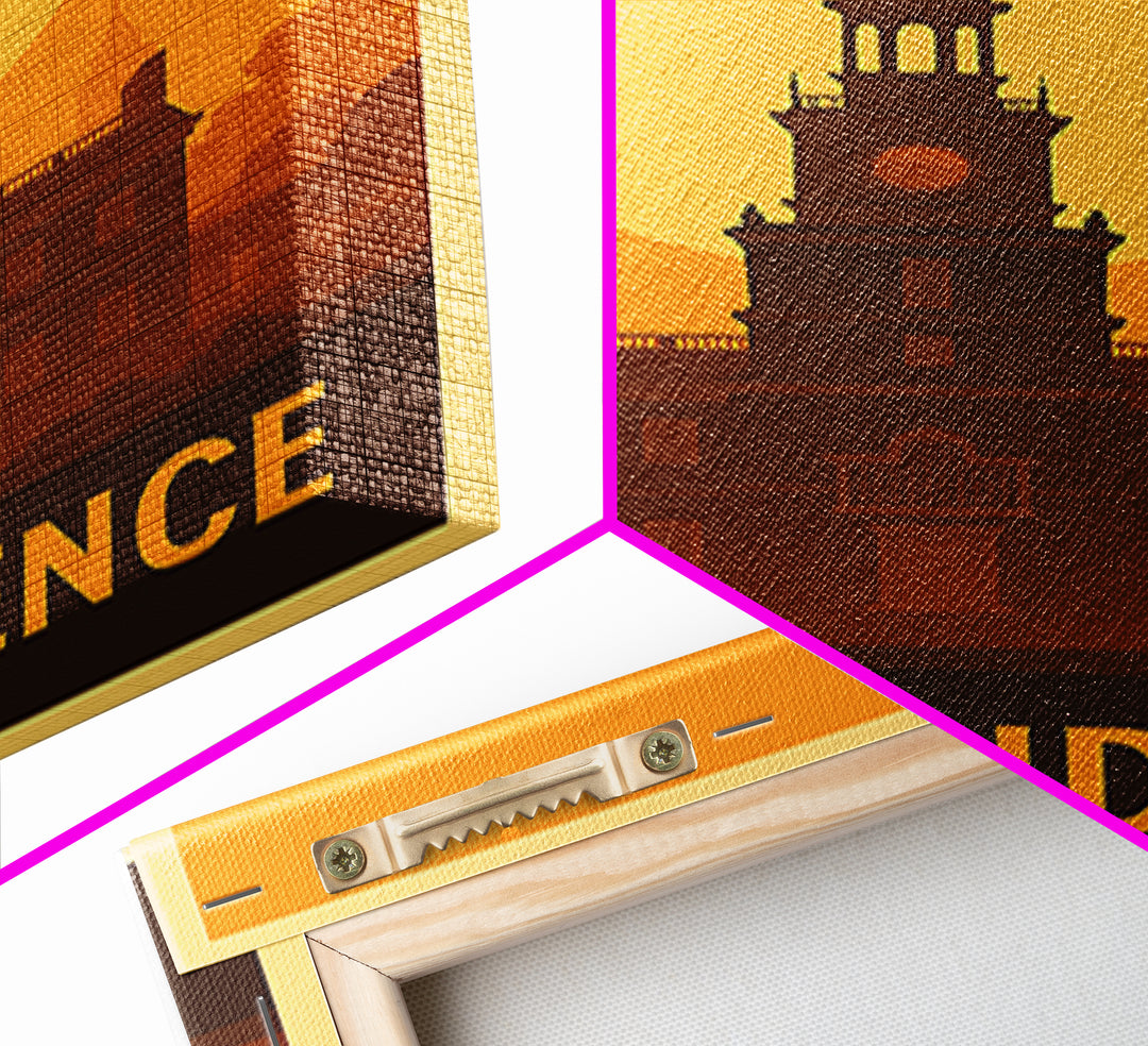 Independence Travel Poster, Canvas Print, Gold Art Deco Poster Art, Independence Travel Art, Eclectic Wall Decor, Watercolor City Skyline