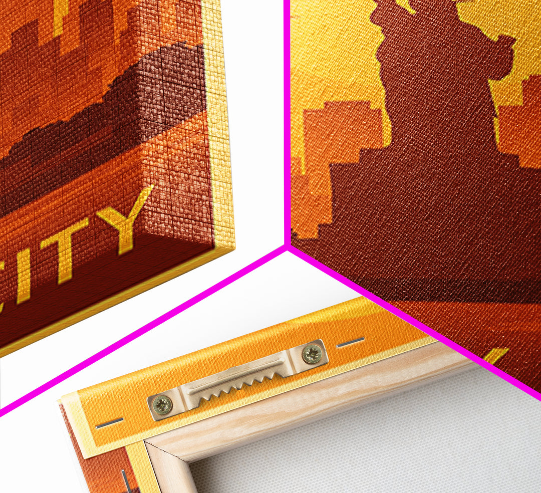 Jersey City Travel Poster, Canvas Print, Gold Art Deco Poster Art, Jersey City Poster Print, Vintage Travel Art, Fine Art Print