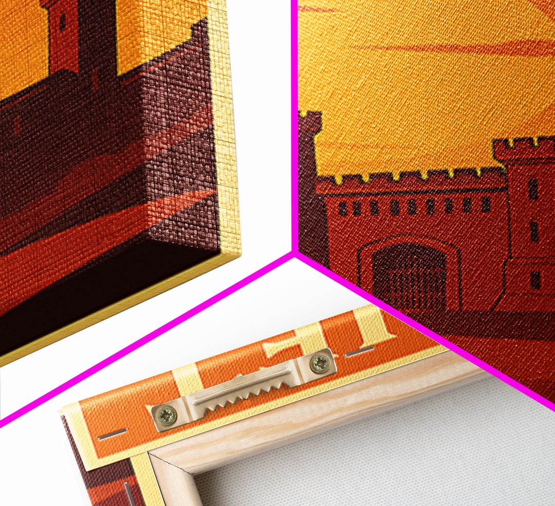 Joliet Illinois Travel Poster, Framed Canvas Print, Gold Art Deco Poster Art, Joliet Travel Art, Mid Century Wall Art, Retro Travel Print
