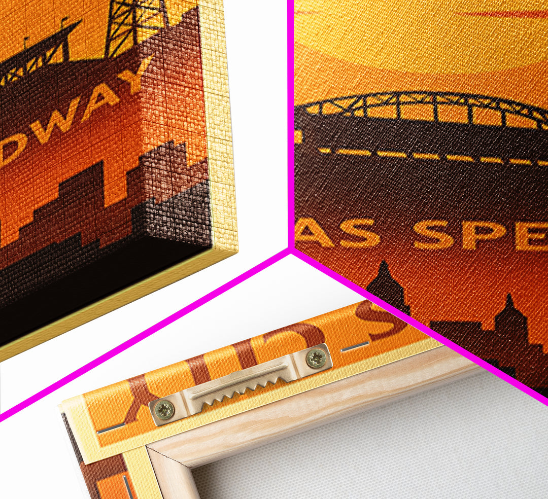 Kansas City Travel Poster, Framed Canvas Print, Vintage Deco Wall Art, Kansas City City Art, Living Room Wall Art, Mid Century Wall Art