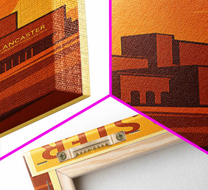 Lancaster California Travel Poster, Canvas Print, Warm Sunset Silhouette Art, Lancaster Wall Art, Travel Wall Art, Travel Poster Set
