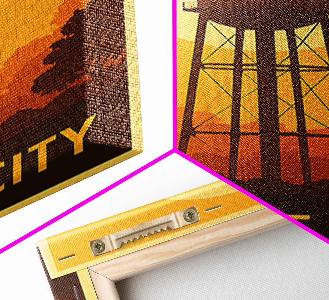 League City Travel Poster, Framed Canvas Print, Vintage Deco Wall Art, League City Travel Art, Vintage Travel Print, Vintage City Art