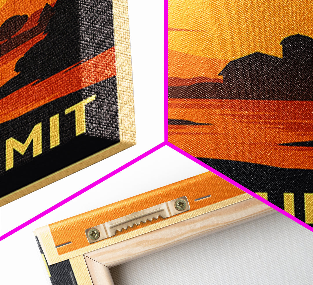 Lee'S Summit Travel Poster, Canvas Print, Warm Sunset Silhouette Art, Lee'S Summit Travel Art, Retro Travel Print, Vintage Travel Art