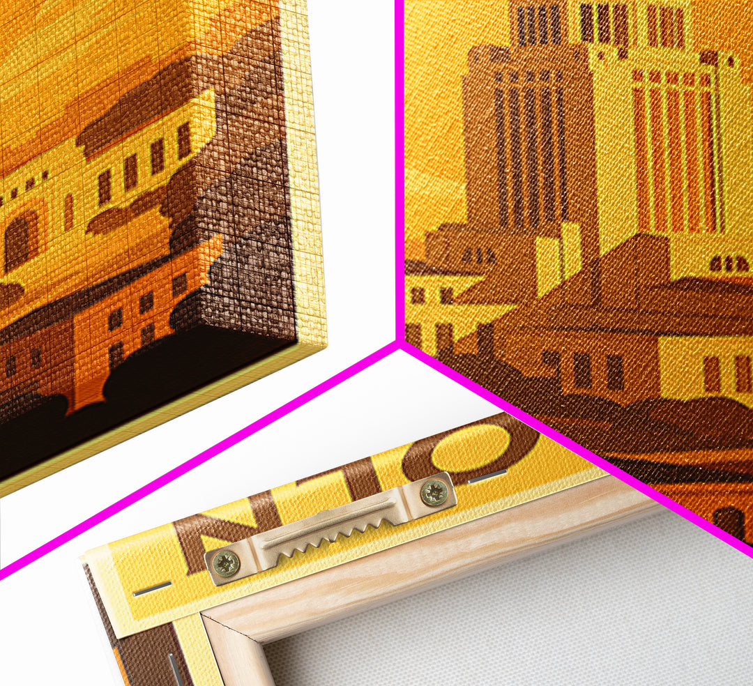 Lincoln Nebraska Travel Poster, Canvas Print, Golden Travel Poster Art, Lincoln Wall Art, Travel Poster Art, Travel Wall Decor, Art Print