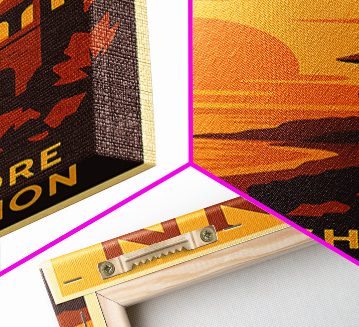 Lynn Massachusetts Travel Poster, Canvas Print, Warm Sunset Silhouette Art, Lynn Wall Art, Poster Art, Retro Travel Print, City Illustration