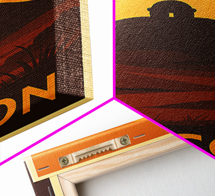 Macon Travel Poster, Canvas Print, Golden Travel Poster Art, Macon Wall Art, Modern Wall Decor, Fine Art Print, Travel Art Print