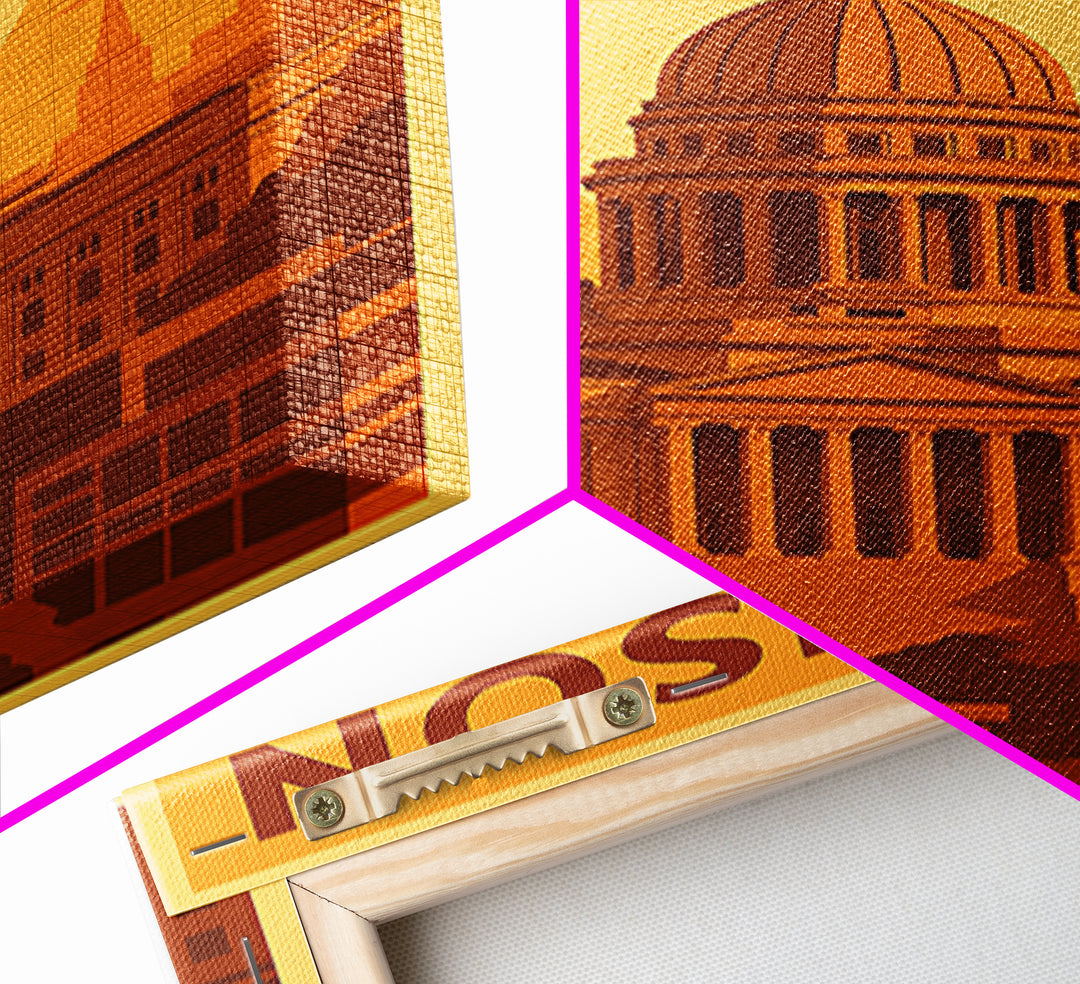 Madison Wisconsin Travel Poster, Framed Canvas Print, Gold Art Deco Poster Art, Madison Travel Art, Modern Wall Decor, City Illustration