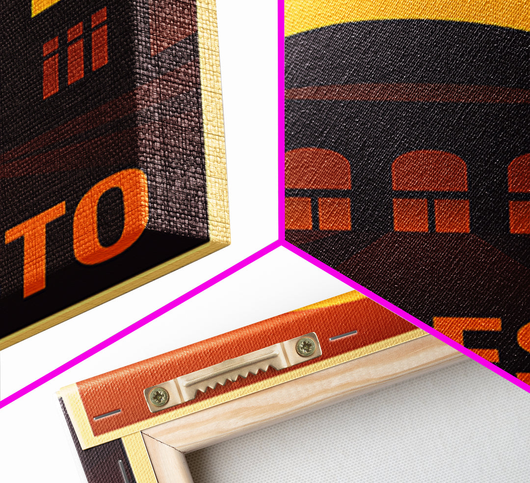 Modesto Travel Poster, Canvas Print, Vintage Deco Wall Art, Modesto City Art, Living Room Wall Art, Gift For Travelers, Vintage Travel Art