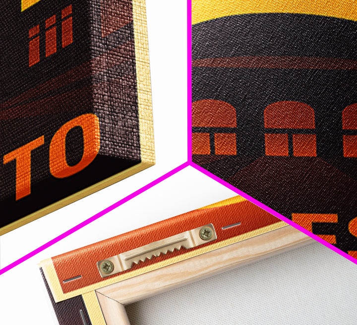 Modesto Travel Poster, Canvas Print, Vintage Deco Wall Art, Modesto City Art, Living Room Wall Art, Gift For Travelers, Vintage Travel Art