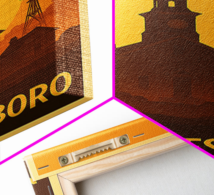 Murfreesboro Travel Poster, Canvas Print, Golden Travel Poster Art, Murfreesboro City Art, Vintage Travel Print, Living Room Wall Art