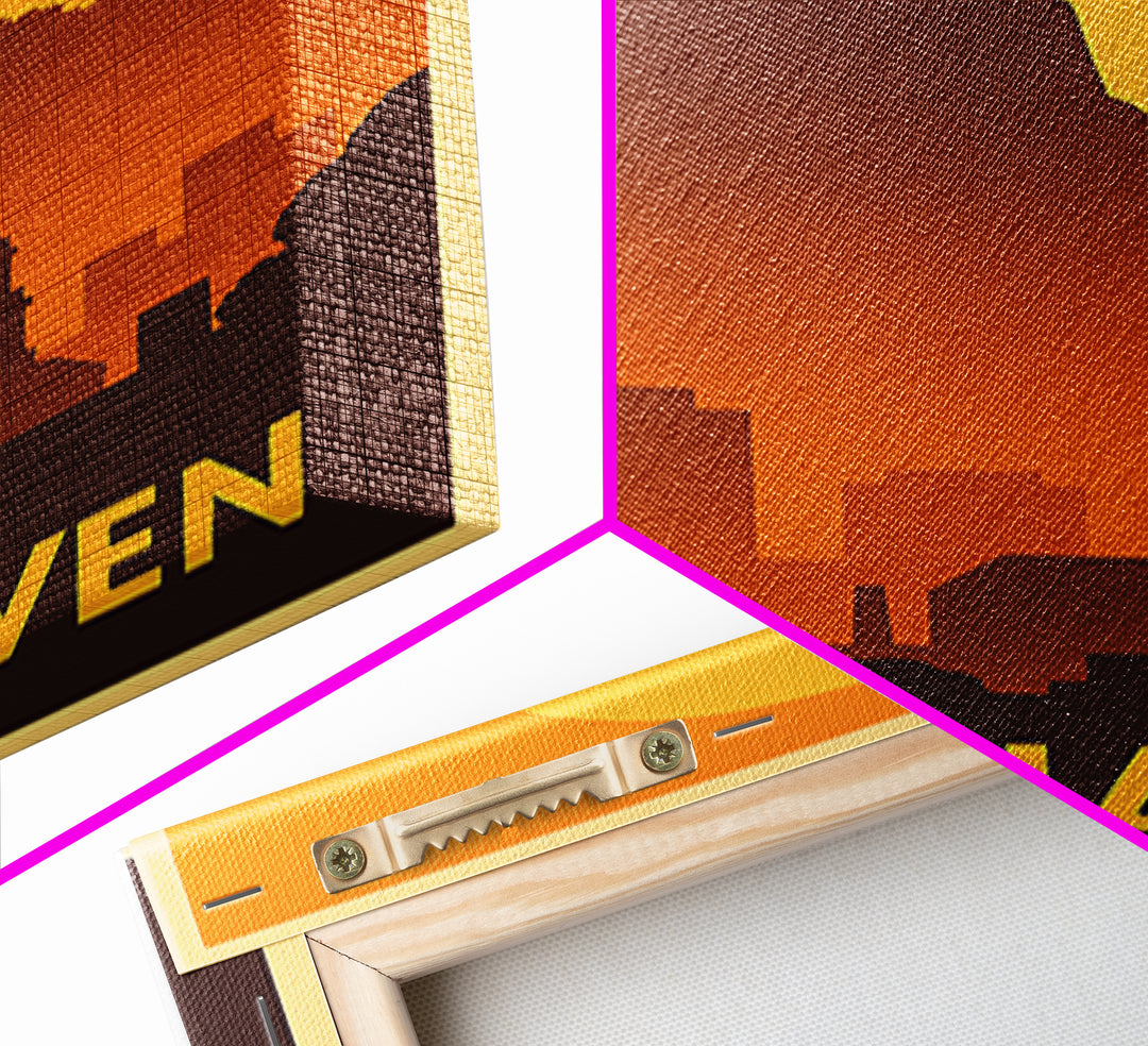 New Haven Travel Poster, Canvas Print, Vintage Deco Wall Art, New Haven Wall Art, Gift For Travelers, Retro Travel Print, Travel Wall Art