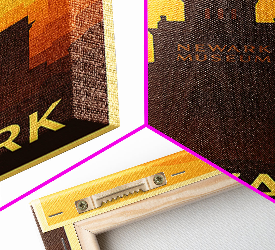 Newark Travel Poster, Framed Canvas Print, Warm Sunset Silhouette Art, Newark City Art, Home Office Decor, Gift For Travelers, Design 2