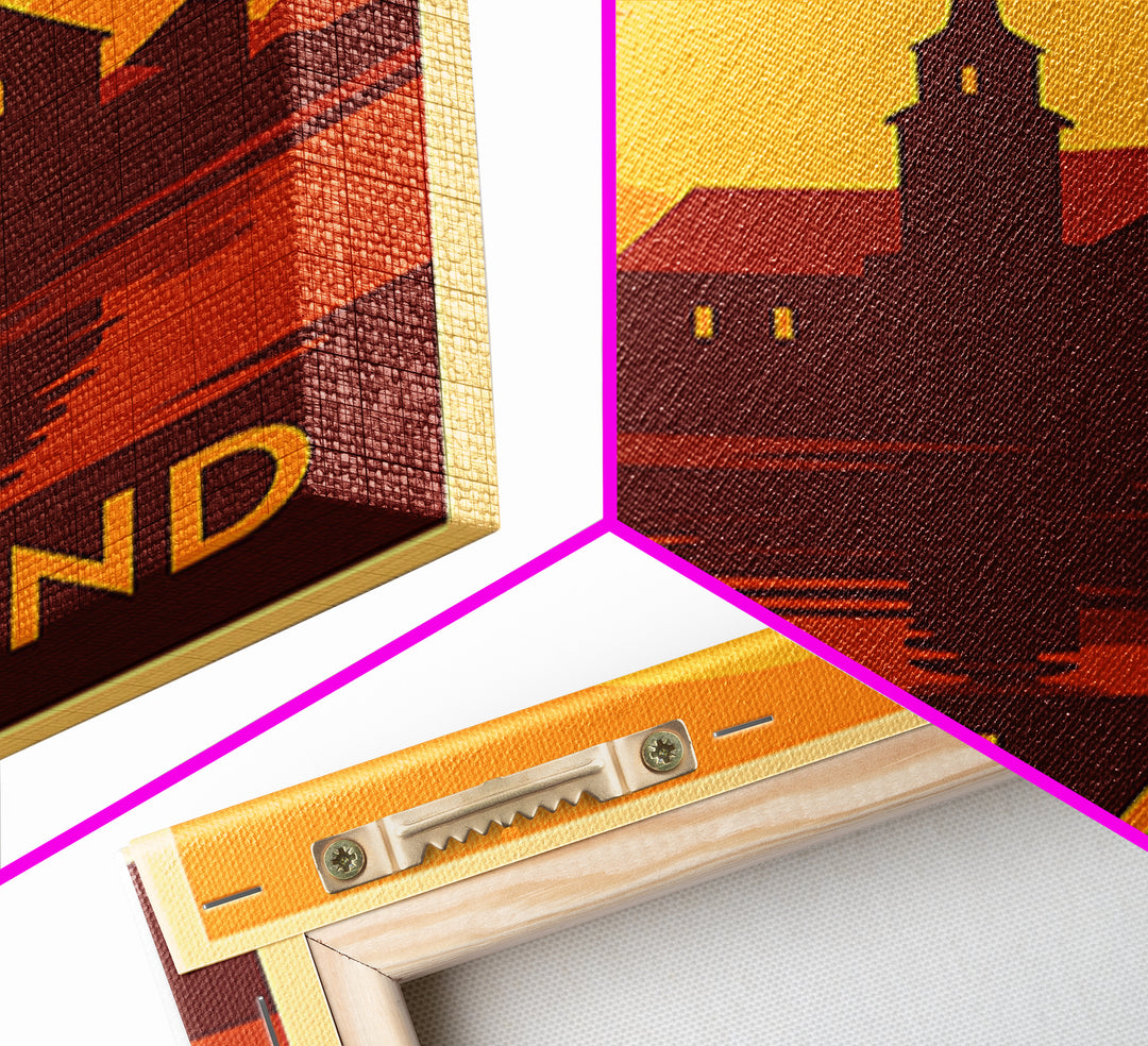 Pearland Travel Poster, Framed Canvas Print, Golden Travel Poster Art, Pearland Wall Art, Travel Poster Set, Travel Art Print, Design 2
