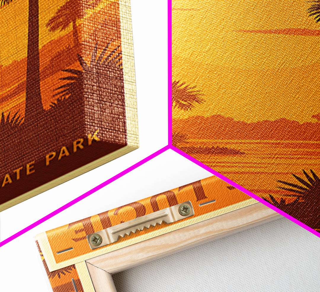 Port St Lucie Florida Travel Poster, Canvas Print, Gold Art Deco Poster Art, Port St Lucie Poster Print, Travel Wall Decor, Fine Art Print