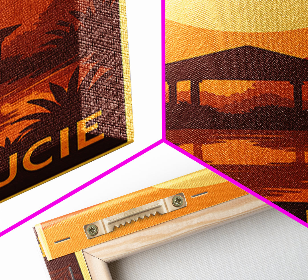 Port St Lucie Travel Poster, Canvas Print, Warm Sunset Silhouette Art, Port St Lucie City Art, City Illustration, City Travel Prints