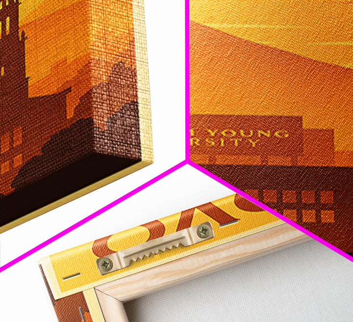 Provo Utah Travel Poster, Canvas Print, Golden Travel Poster Art, Provo City Art, Wanderlust Decor, Gift For Travelers, Travel Wall Art