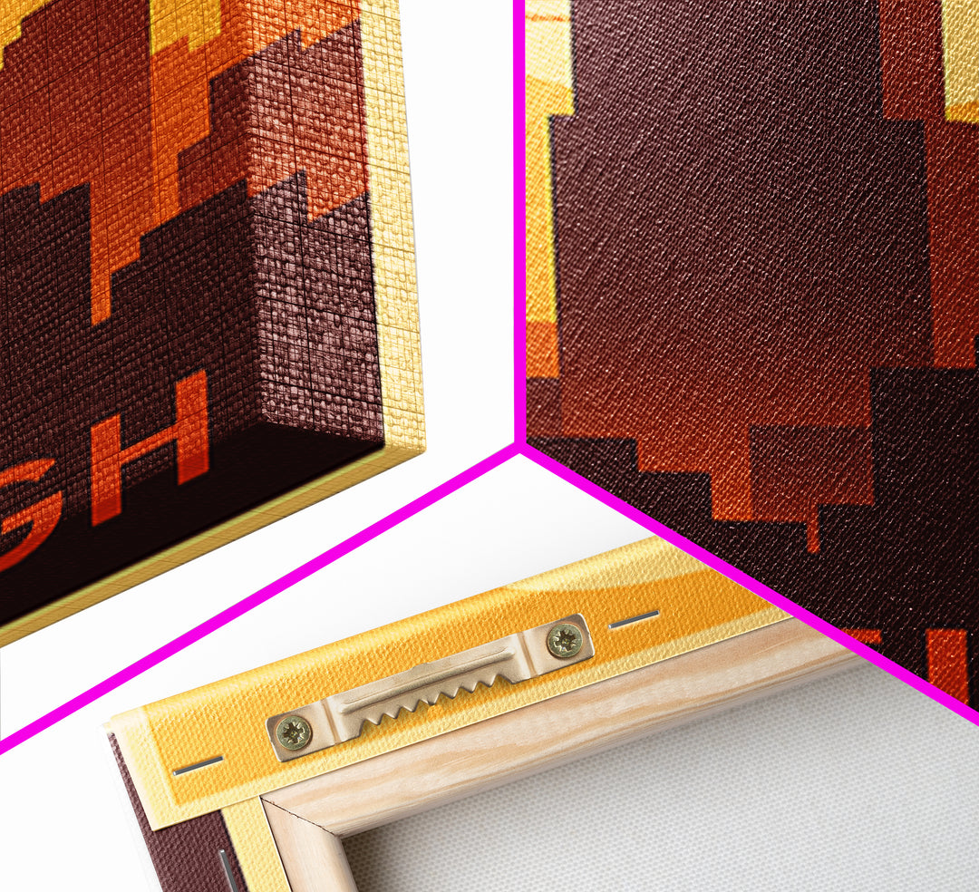 Raleigh Travel Poster, Framed Canvas Print, Golden Travel Poster Art, Raleigh Travel Art, Living Room Wall Art, City Travel Prints