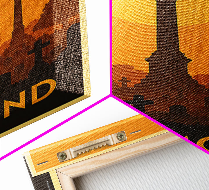 Richmond Travel Poster, Canvas Print, Warm Sunset Silhouette Art, Richmond City Art, Modern Wall Decor, Living Room Wall Art, Design 3