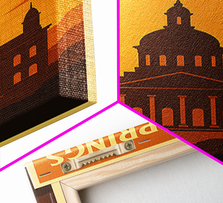 Sandy Springs Georgia Travel Poster, Canvas Print, Warm Sunset Silhouette Art, Sandy Springs Wall Art, Travel Poster Set, City Poster
