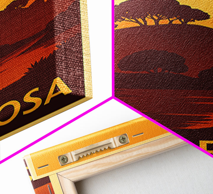 Santa Rosa Travel Poster, Canvas Print, Golden Travel Poster Art, Santa Rosa Wall Art, Gift For Travelers, Travel Wall Decor, Wall Art