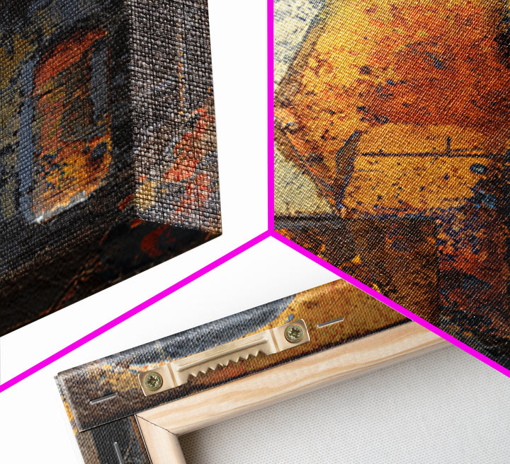 Rusty License Plate Collage Framed Canvas Print, Garage Art, Gallery Decor, Garage Decor, Fine Art, Motor, Contemporary Art, GAR-1x1-32