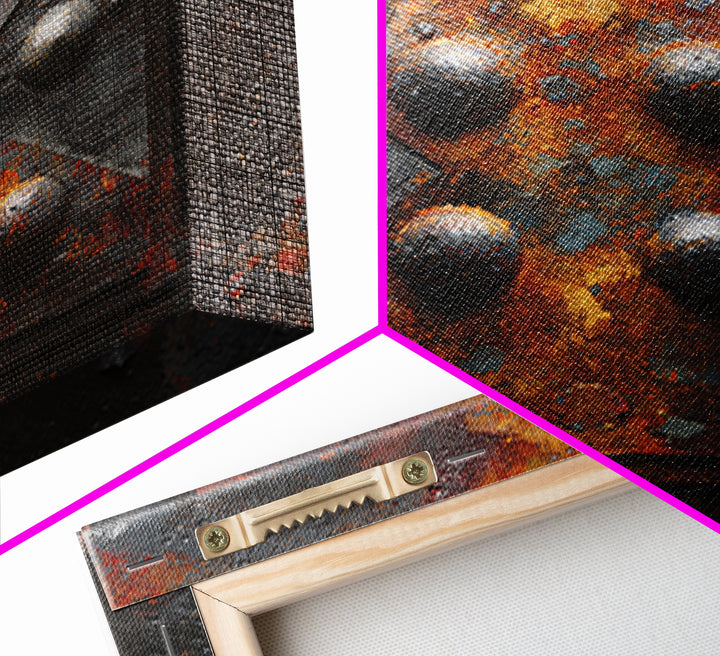 Steel and Rust Texture Abstract Panel Canvas Print, Garage Art, Neutral Decor, Garage Decor, Abstract Art, Motor, Wall Art, GAR-1x1-95