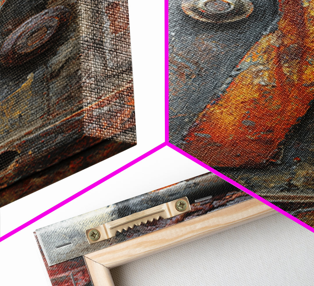 Rusty License Plate Collage Framed Canvas Print, Garage Art, Canvas Wall Art, Garage Decor, Fine Art, Motor, Autumn Wall Art, GAR-2x3-88