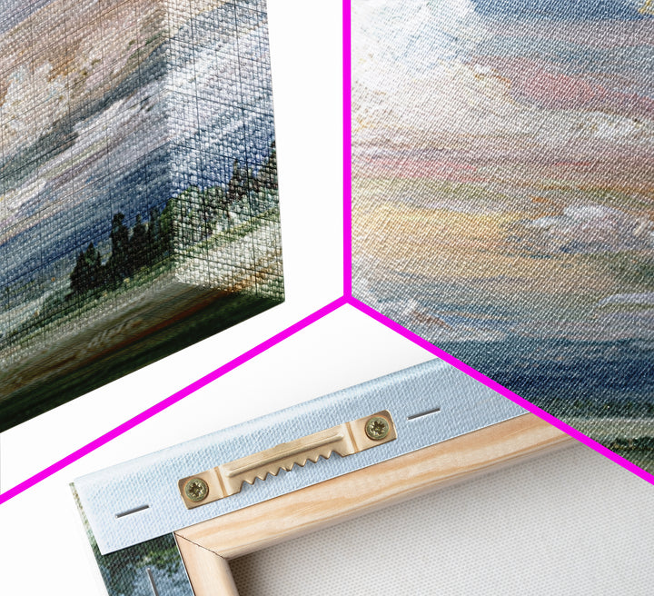 Romantic Cloudscape in Blush and Ivory Framed Canvas Print, Guest Bedroom Art, Digital Print, Bedroom Decor, Fine Art, Guest, GBA-1x1-11