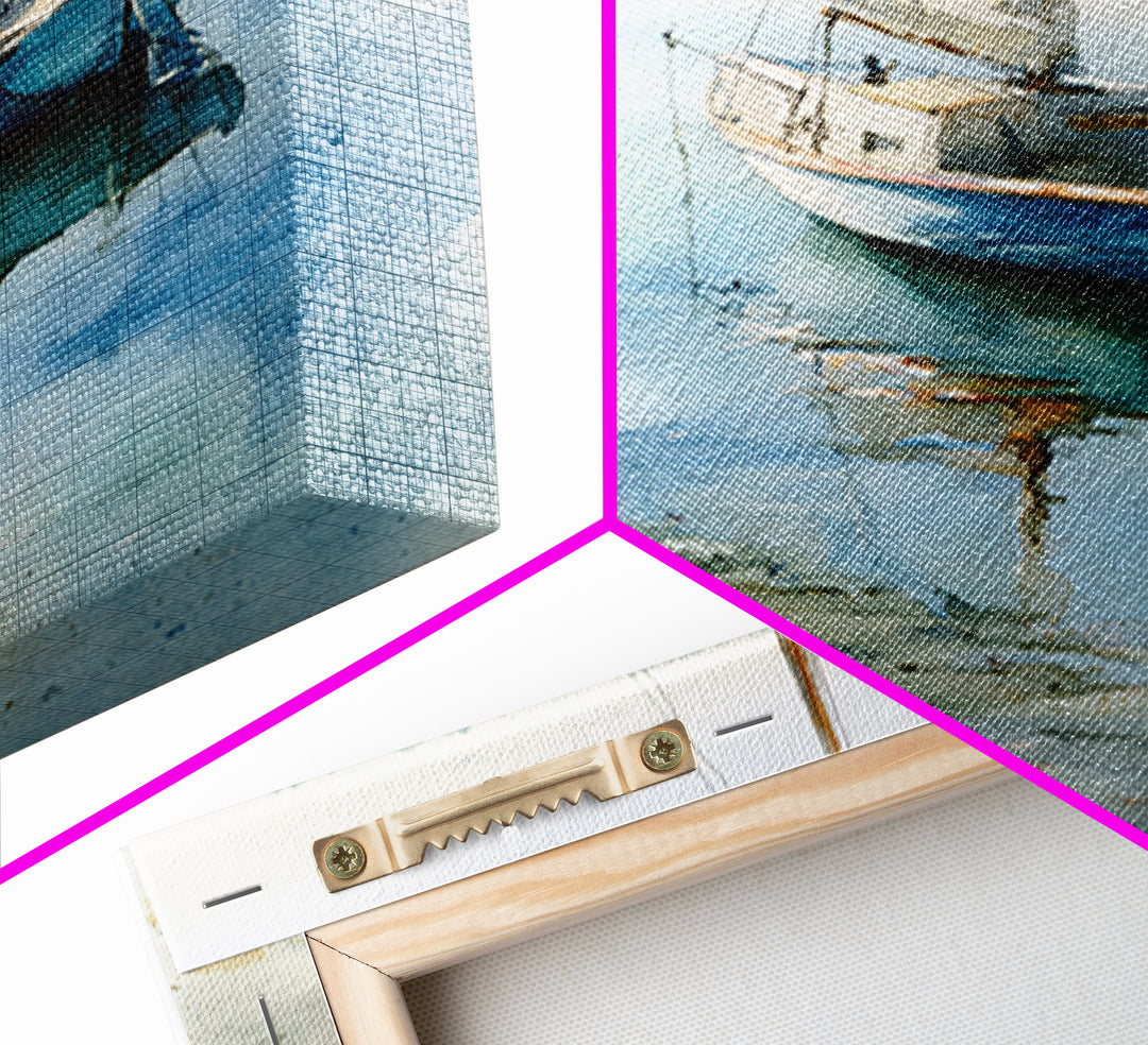 Soft Watercolor Sailboat on Quiet Water Canvas Print, Guest Bedroom Art, Pink Wall Art, Bedroom Decor, Fine Art, Guest, GBA-1x1-18