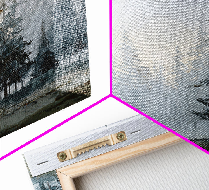 Monochrome Forest Silhouette Framed Canvas Print, Guest Bedroom Art, Bedroom Prints, Bedroom Decor, Guest, Minimalist Decor, GBA-1x1-37