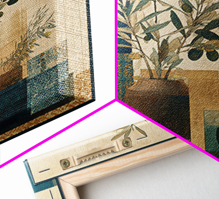 Olive Branch Still Life Framed Canvas Print, Guest Bedroom Art, Gallery Decor, Bedroom Decor, Oil Painting, Guest, GBA-1x1-41
