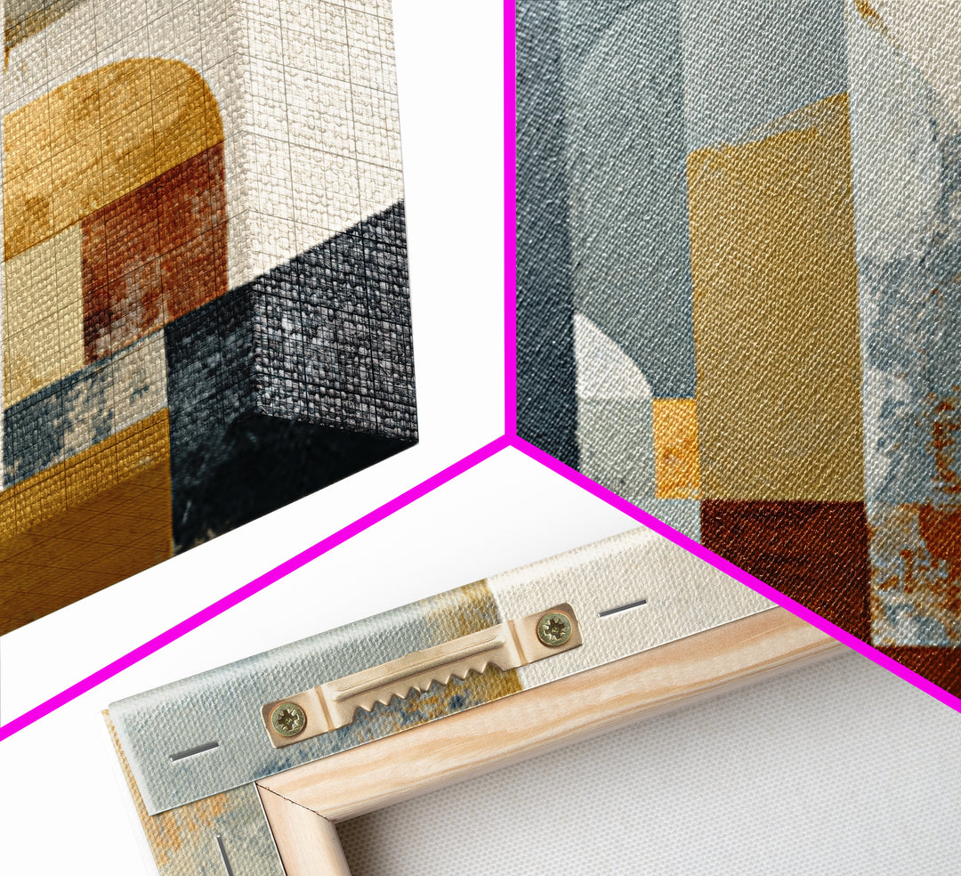Warm Abstract Arches Framed Canvas Print, Guest Bedroom Art, Trendy Wall Art, Bedroom Decor, Abstract Art, Guest, GBA-1x1-51