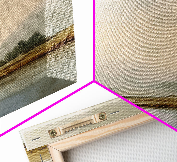 Soft Mountain Horizon Framed Canvas Print, Guest Bedroom Art, Bedroom Decor, Oil Painting, Guest, Above Bed Decor, GBA-1x1-7