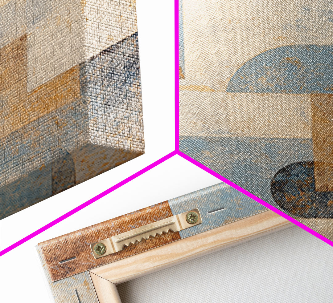 Warm Terracotta Shapes Framed Canvas Print, Guest Bedroom Art, Above Bed Decor, Bedroom Decor, Fine Art, Guest, Boho Decor, GBA-1x1-70