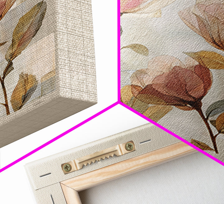 Gentle Botanical Line Drawing Trio Framed Canvas Print, Guest Bedroom Art, Gallery Decor, Bedroom Decor, Fine Art, Guest, GBA-1x1-78