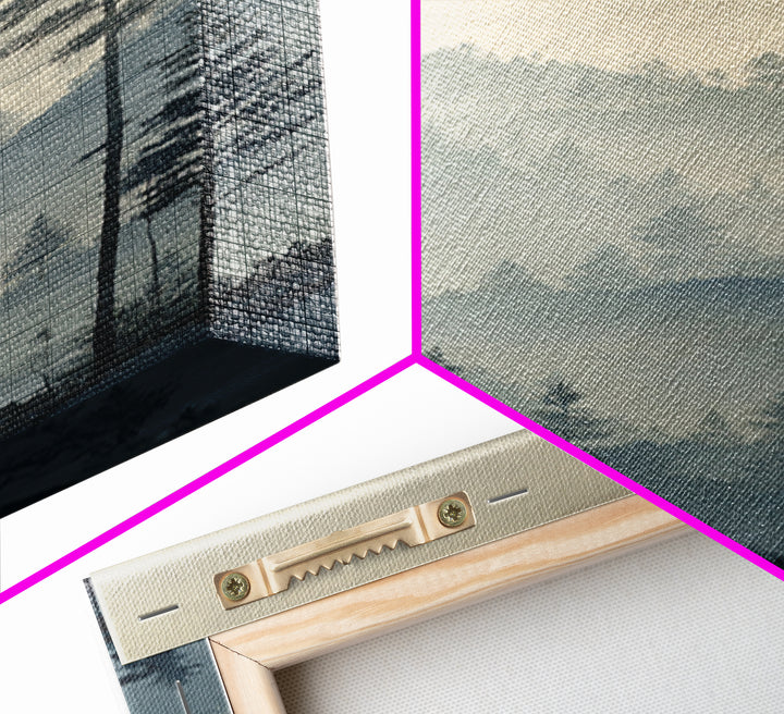 Monochrome Forest Silhouette Canvas Print, Guest Bedroom Art, Wall Decor, Bedroom Decor, Fine Art, Guest, Living Room Decor, GBA-1x3-25
