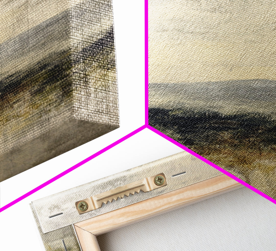 Gentle Rain over Distant Hills Canvas Print, Guest Bedroom Art, Bedroom Decor, Abstract Art, Guest, Living Room Decor, GBA-1x3-60