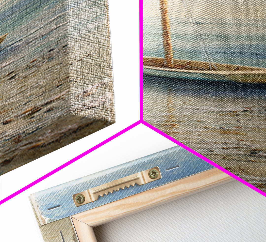 Soft Watercolor Sailboat on Quiet Water Canvas Print, Guest Bedroom Art, Bedroom Prints, Bedroom Decor, Fine Art, Guest, GBA-1x3-78