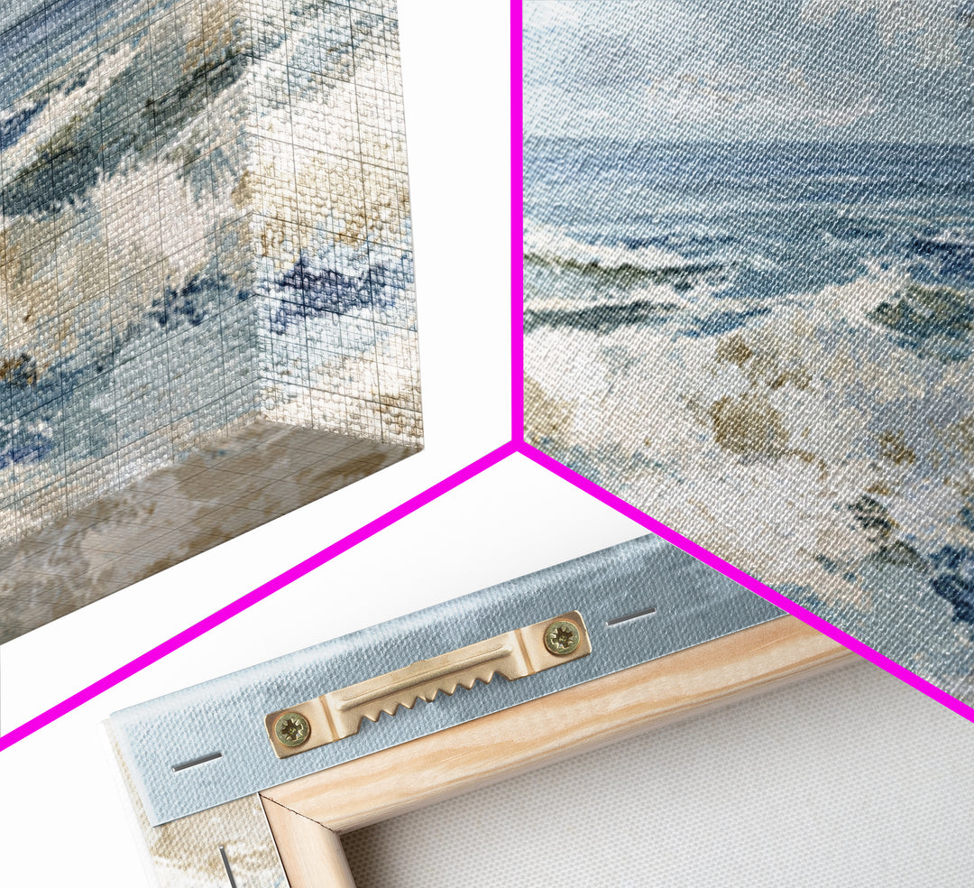 Coastal Dunes in Pale Blue and Sand Framed Canvas Print, Guest Bedroom Art, Home Decor, Bedroom Decor, Fine Art, Guest, GBA-2x1-1