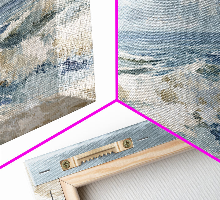 Coastal Dunes in Pale Blue and Sand Framed Canvas Print, Guest Bedroom Art, Home Decor, Bedroom Decor, Fine Art, Guest, GBA-2x1-1