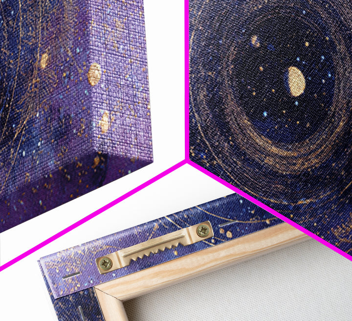 Minimal Moon and Stars Composition Framed Canvas Print, Guest Bedroom Art, Art Print, Bedroom Decor, Fine Art, Guest, GBA-2x1-12