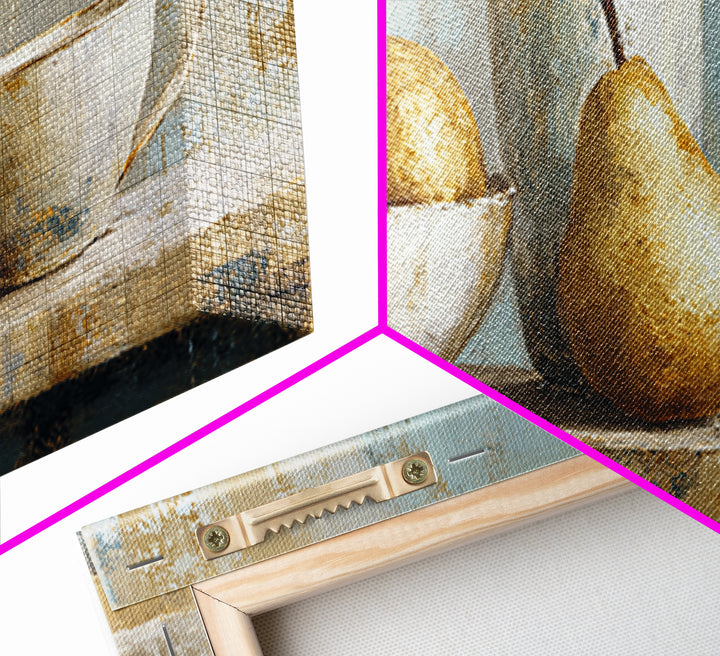 Classic Pear Still Life for Cozy Hospitality Canvas Print, Guest Bedroom Art, Home, Bedroom Decor, Guest, Bedroom Wall Art, GBA-2x1-64