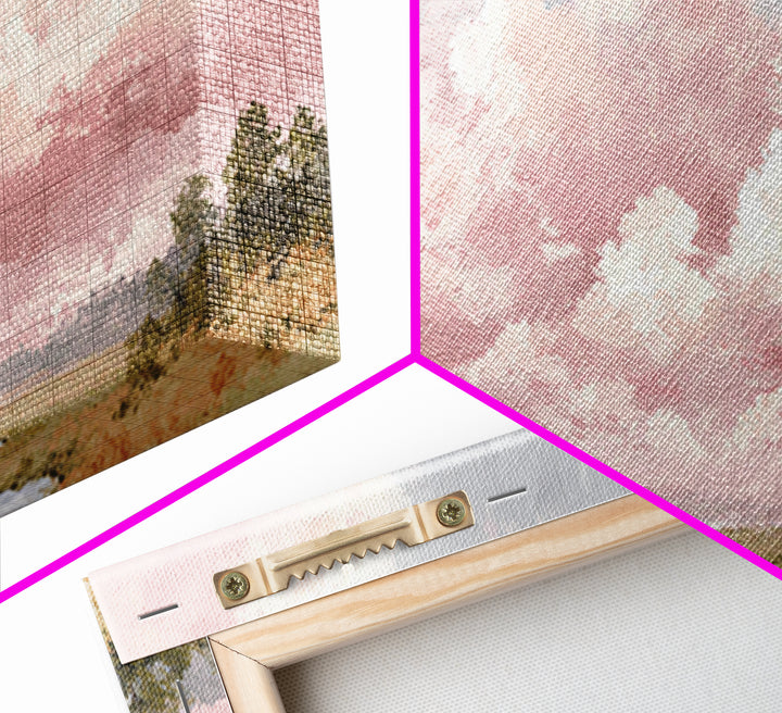 Romantic Cloudscape in Blush and Ivory Framed Canvas Print, Guest Bedroom Art, Poster, Bedroom Decor, Fine Art, Guest, GBA-2x1-7