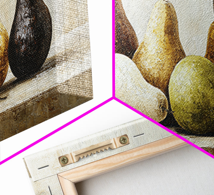 Classic Pear Still Life for Cozy Hospitality Framed Canvas Print, Guest Bedroom Art, New Home Gift, Bedroom Decor, Guest, GBA-2x1-88