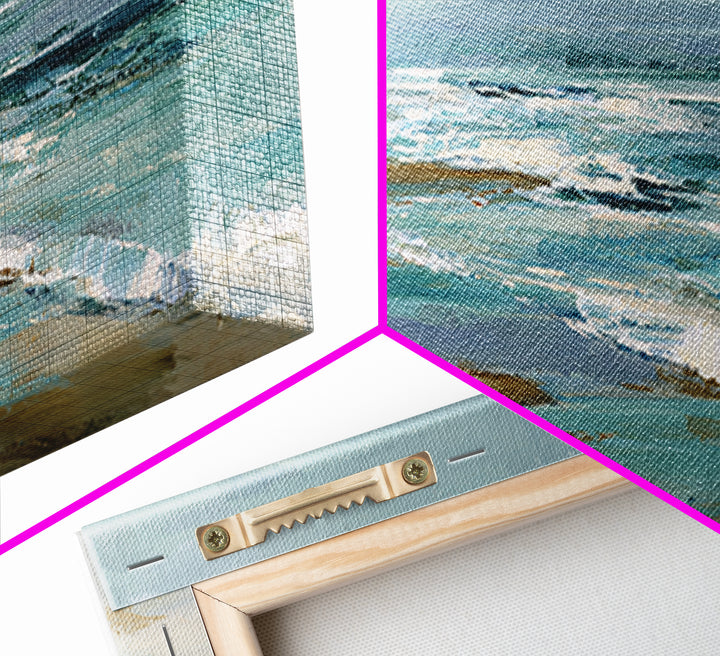 Coastal Dunes in Pale Blue and Sand Framed Canvas Print, Guest Bedroom Art, New Home Gift, Bedroom Decor, Fine Art, Guest, GBA-2x1-97