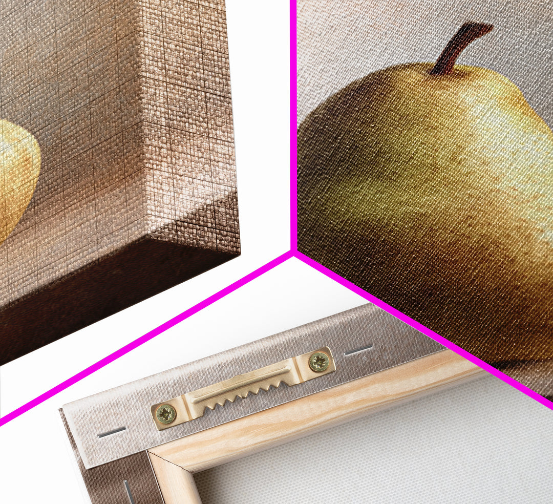 Classic Pear Still Life for Cozy Hospitality Framed Canvas Print, Guest Bedroom Art, Art Print, Bedroom Decor, Fine Art, Guest, GBA-2x3-100