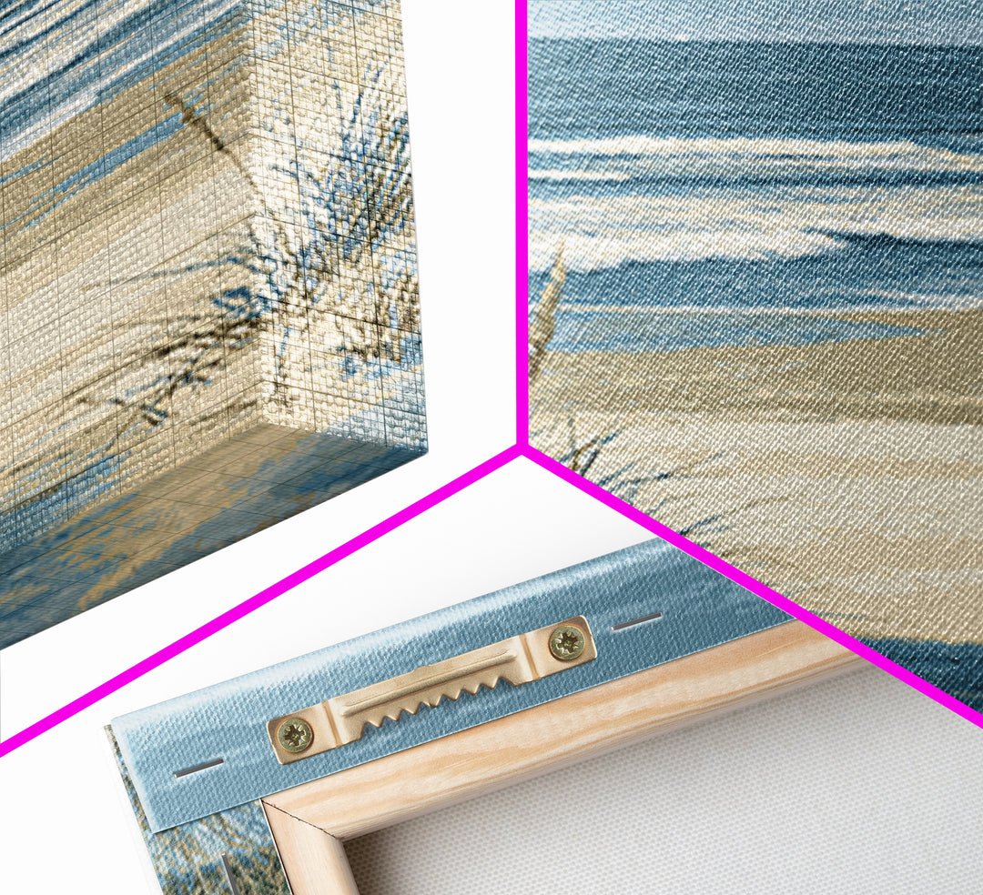 Coastal Dunes in Pale Blue and Sand Framed Canvas Print, Guest Bedroom Art, Wall Decor, Bedroom Decor, Fine Art, Guest, GBA-2x3-37