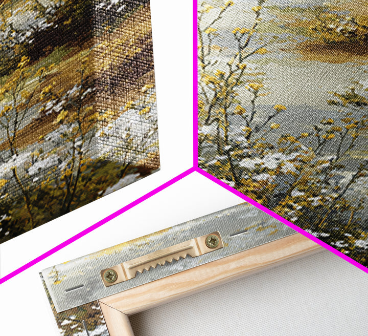 Sunlit Meadow with Delicate Flowers Framed Canvas Print, Guest Bedroom Art, Wall Art, Bedroom Decor, Fine Art, Guest, GBA-2x3-47