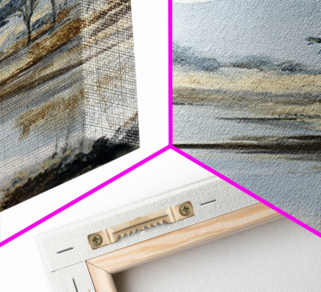 Gentle Rain over Distant Hills Framed Canvas Print, Guest Bedroom Art, Bedroom Wall Decor, Bedroom Decor, Oil Painting, Guest, GBA-2x3-8
