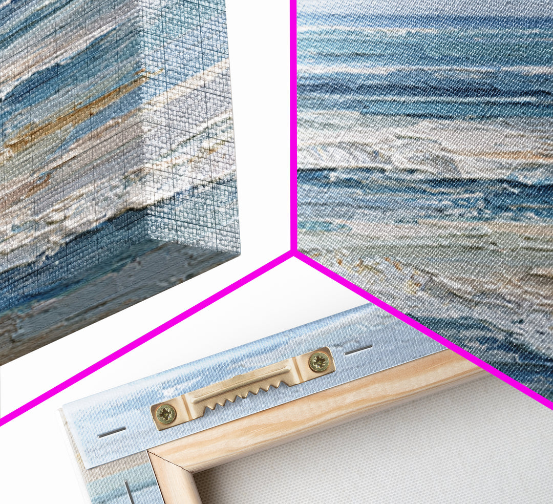 Coastal Dunes in Pale Blue and Sand Framed Canvas Print, Guest Bedroom Art, Farmhouse Decor, Bedroom Decor, Fine Art, Guest, GBA-2x3-85